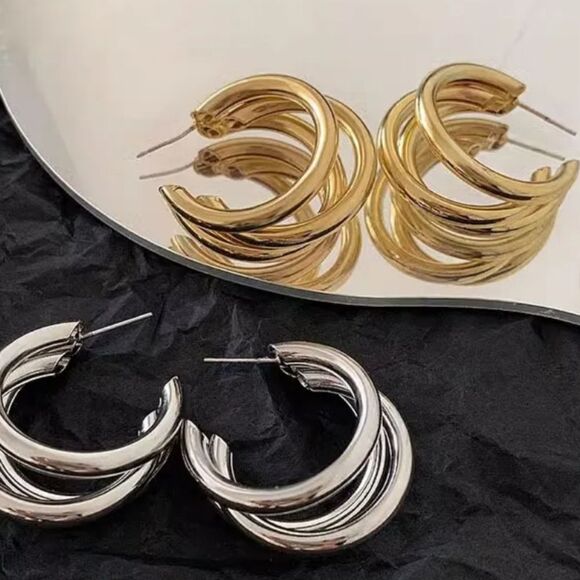 Natasha Couture 3-Layer Dangle Earring Set - Picture 2 of 7